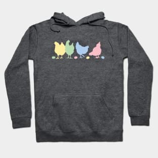 Cute Pastel Easter Egg Flock of Hens for Chicken Lovers Hoodie